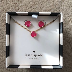 Kate Spade pink earrings and matching necklace